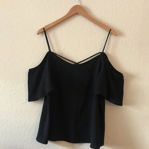 Black Cold Shoulder Blouse